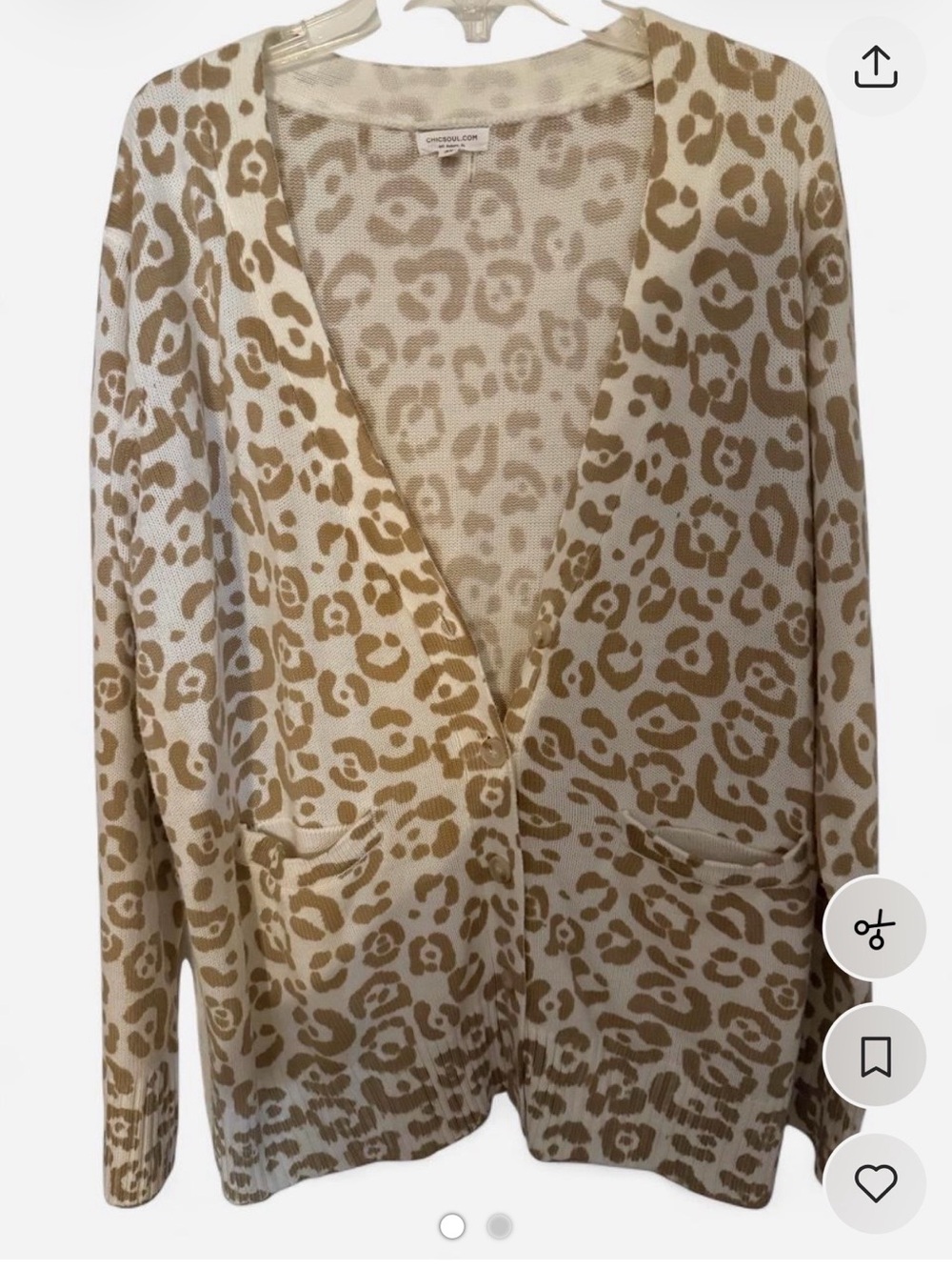 Neutral Leopard Print V-Neck Cardigan Sweater - Casual Chic